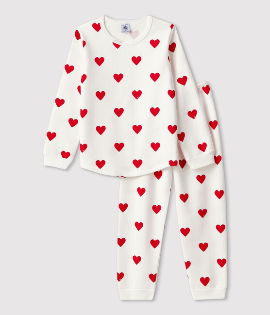 Bateau Pyjama met rode hartjes / fleece - The Little Ones
